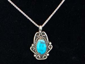 turquoise and sterling pendant