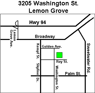 Map  to Lemon Grove United Methodist Church